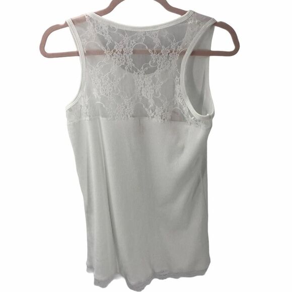 "Bride" White Ribbed Lace Accent Pink Tank Top - Picture 2 of 7
